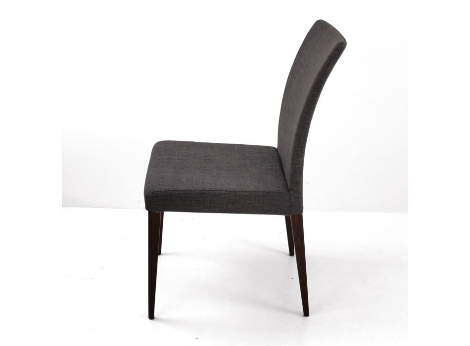 Krzesło do salonu z bejcowanego drewna jesionowego i tkaniny Made in Italy - Aspect Viadurini
