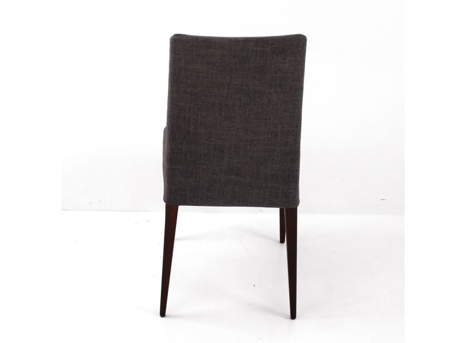 Krzesło do salonu z bejcowanego drewna jesionowego i tkaniny Made in Italy - Aspect Viadurini