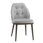 Krzesło do salonu z lakierowanego drewna i aksamitnego siedziska Made in Italy - Attendo Viadurini