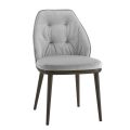Krzesło do salonu z lakierowanego drewna i aksamitnego siedziska Made in Italy - Attendo
