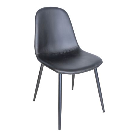 Krzesło do salonu z metalu i siedziska ze sztucznej skóry Made in Italy - Minou Viadurini