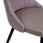 Krzesło do salonu z metalu i ekoskóry w różnych wykończeniach - Onde Viadurini