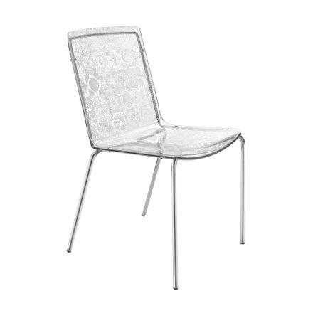 Krzesło do salonu z pleksiglasu i żelaza Wykonane we Włoszech, 2 sztuki - Pumba Viadurini