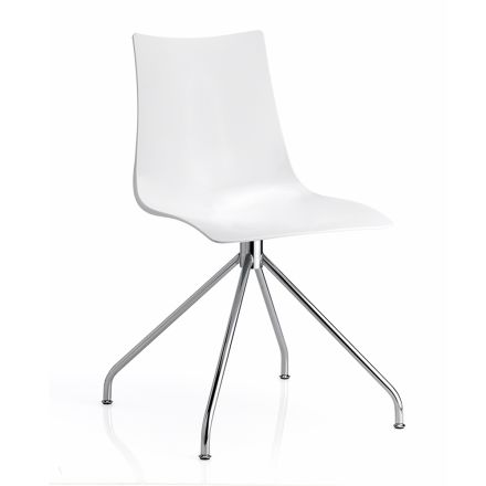 Krzesło do salonu z białego poliwęglanu Made in Italy 2 sztuki - Fedora Viadurini