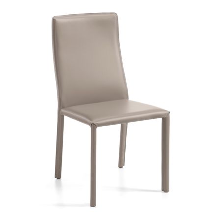 Krzesło do salonu ze skóry regenerowanej Ghiro Made in Italy - Garden Viadurini