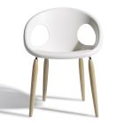Krzesło do salonu z technopolimeru i drewna Made in Italy 2 sztuki - Yuri Viadurini