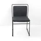 Krzesło do salonu z tkaniny i lakieru Made in Italy - Uralia Viadurini