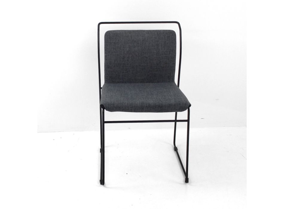 Krzesło do salonu z tkaniny i lakieru Made in Italy - Uralia Viadurini
