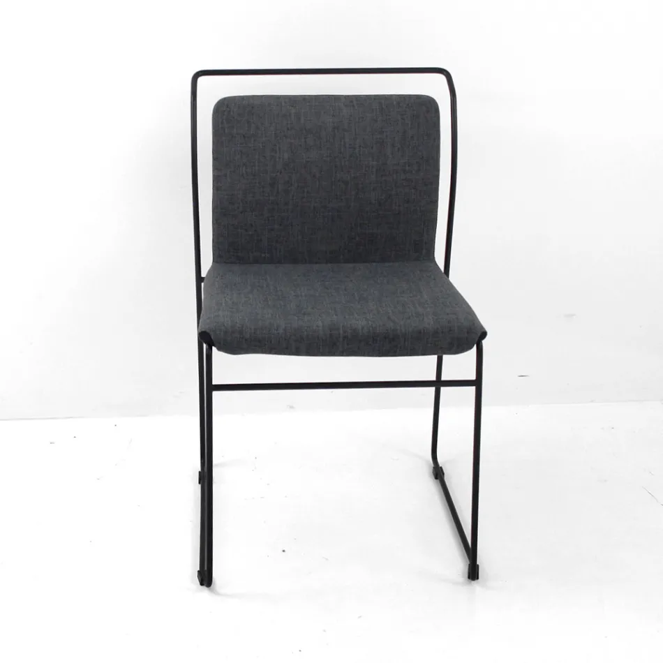 Krzesło do salonu z tkaniny i lakieru Made in Italy - Uralia Viadurini