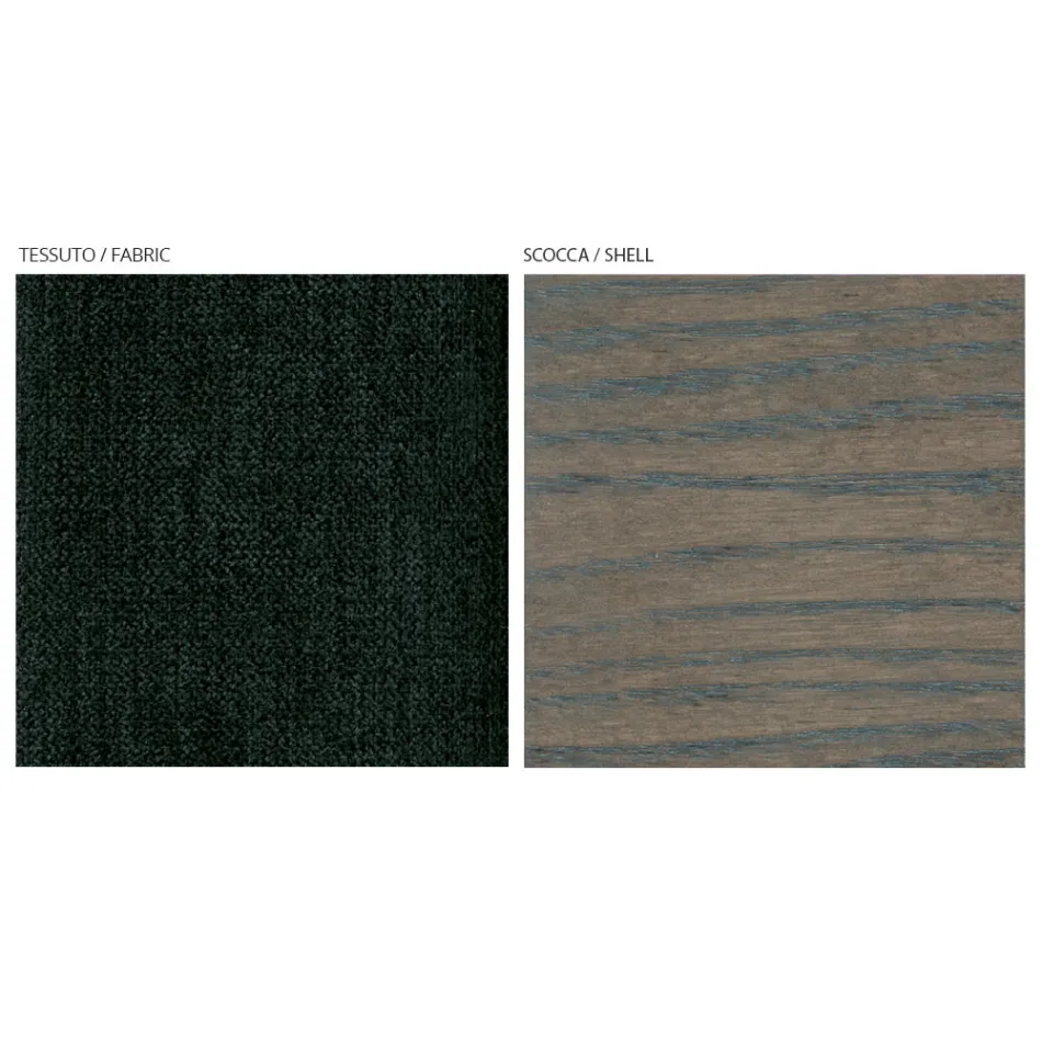 Krzesło do salonu z tkaniny i litego drewna bukowego Made in Italy - Rein Viadurini