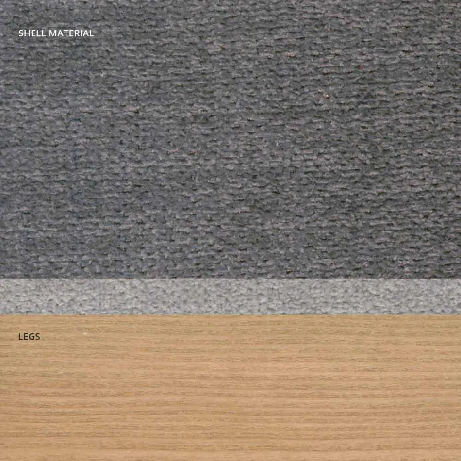 Krzesło do salonu z tkaniny i nowoczesnego drewna produkowanego we Włoszech, Oriella Viadurini