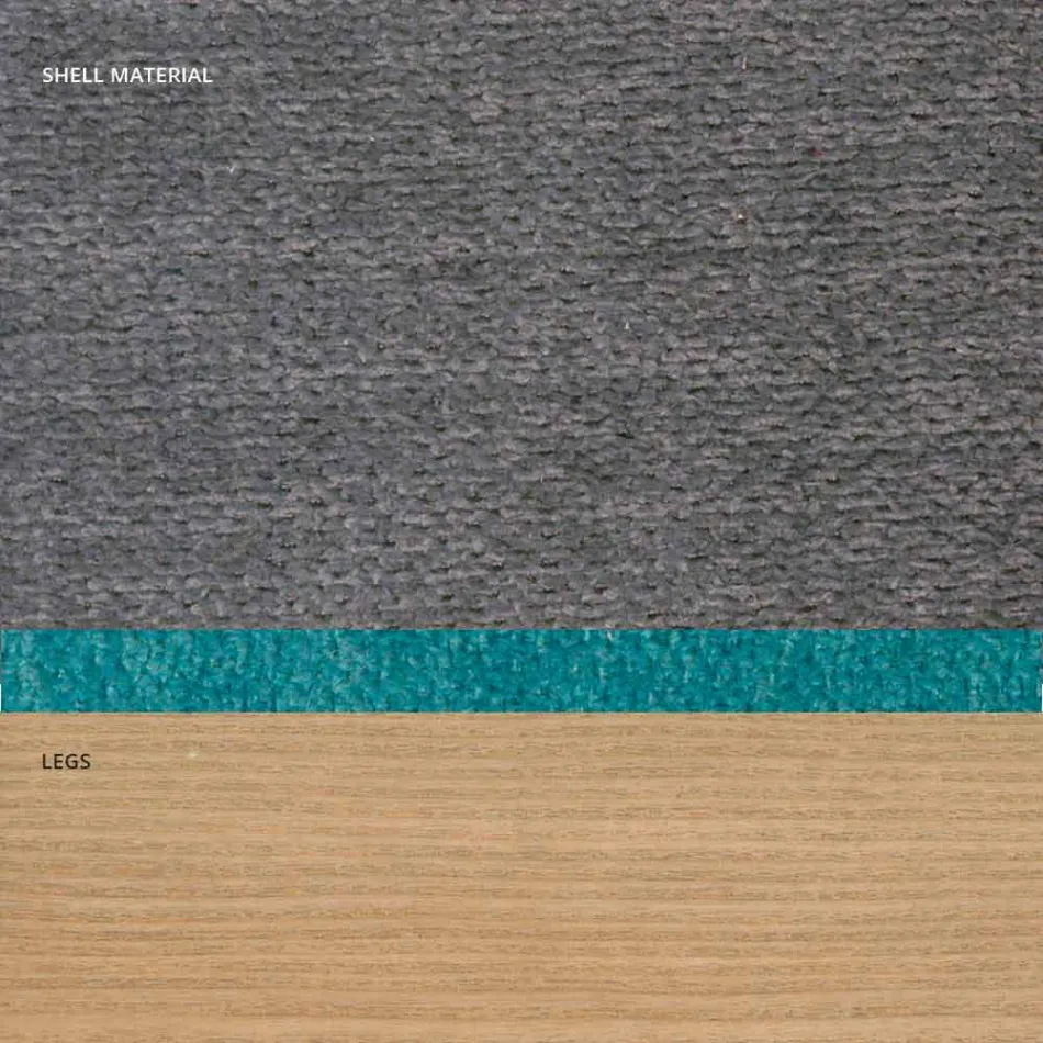 Krzesło do salonu z tkaniny i nowoczesnego drewna produkowanego we Włoszech, Oriella Viadurini