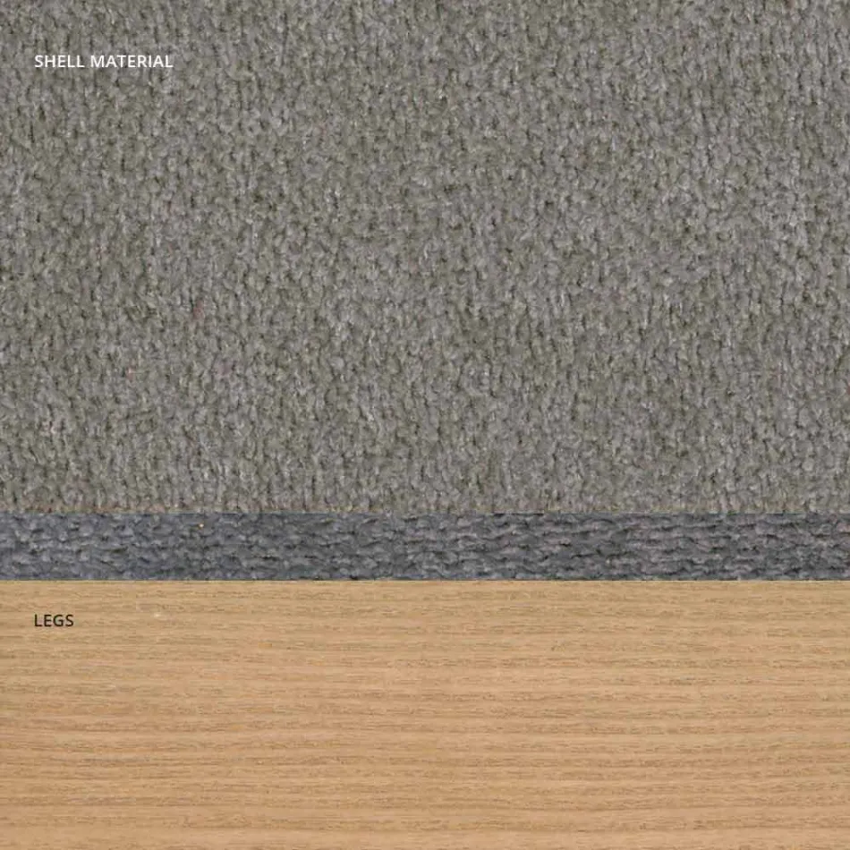 Krzesło do salonu z tkaniny i nowoczesnego drewna produkowanego we Włoszech, Oriella Viadurini