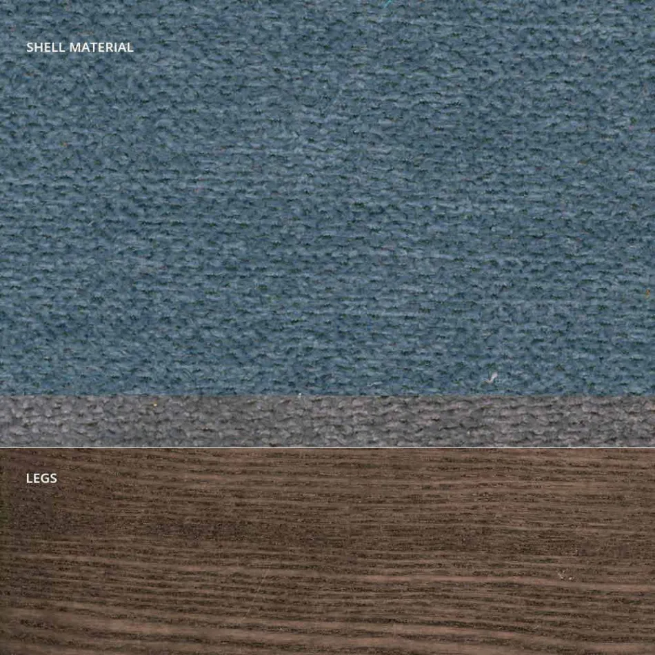 Krzesło do salonu z tkaniny i nowoczesnego drewna produkowanego we Włoszech, Oriella Viadurini