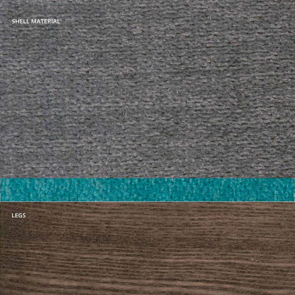 Krzesło do salonu z tkaniny i nowoczesnego drewna produkowanego we Włoszech, Oriella Viadurini