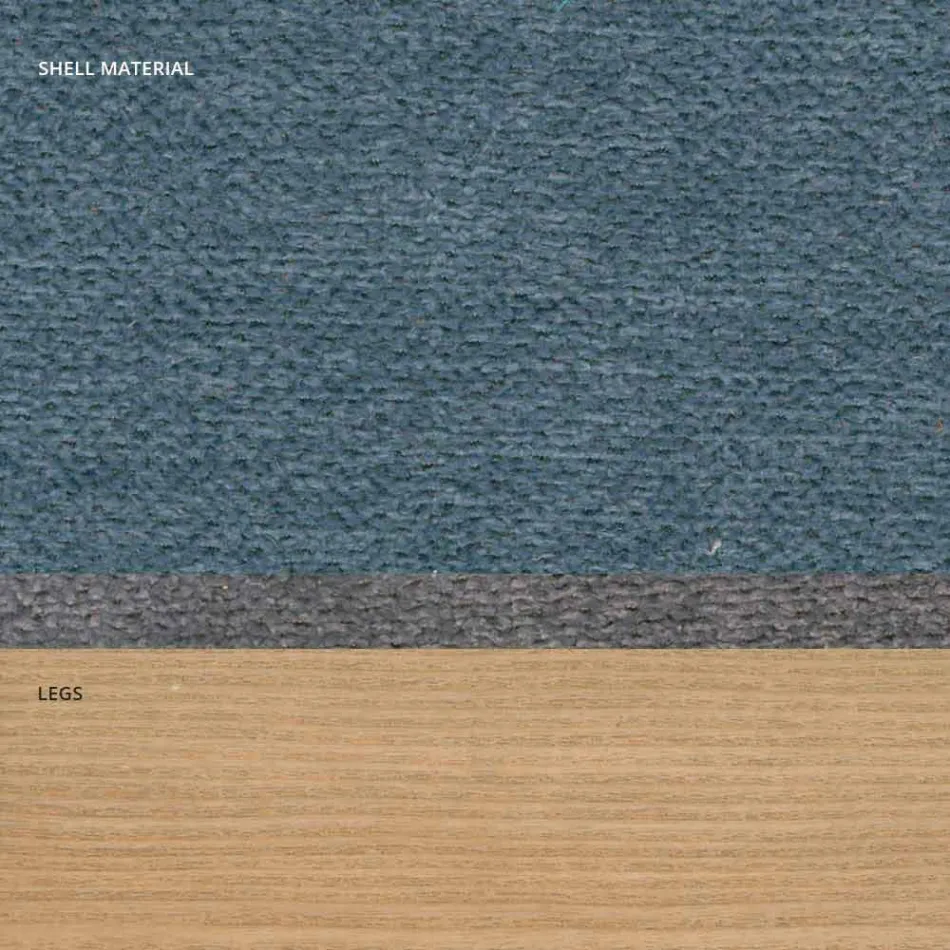 Krzesło do salonu z tkaniny i nowoczesnego drewna produkowanego we Włoszech, Oriella Viadurini