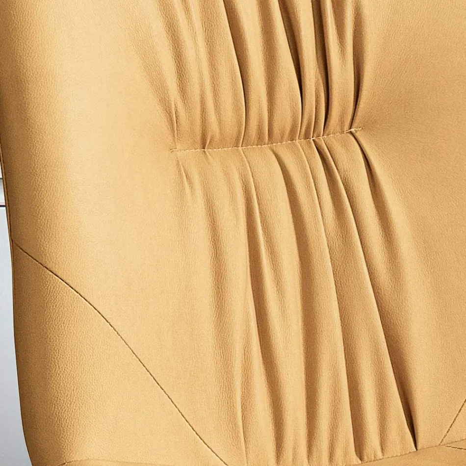 Krzesło do salonu z tkaniny włóknistej z efektem skóry i metalu Made in Italy - Gohan Viadurini