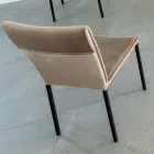 Krzesło do salonu z odpornego na plamy aksamitu i czarnej struktury – Haroon Viadurini