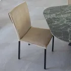 Krzesło do salonu z odpornego na plamy aksamitu i czarnej struktury – Haroon Viadurini