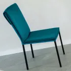 Krzesło do salonu z odpornego na plamy aksamitu i czarnej struktury – Haroon Viadurini