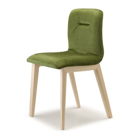 Krzesło do salonu z aksamitu i drewna Made in Italy, 2 sztuki - Garland Viadurini