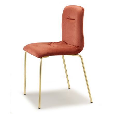 Tapicerowane aksamitne krzesło do salonu Made in Italy, 2 sztuki - Garland Viadurini