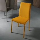 Krzesło do salonu w całości tapicerowane tkaniną Made in Italy - Lorelai Viadurini