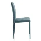 Krzesło do salonu w całości tapicerowane tkaniną Made in Italy - Lorelai Viadurini