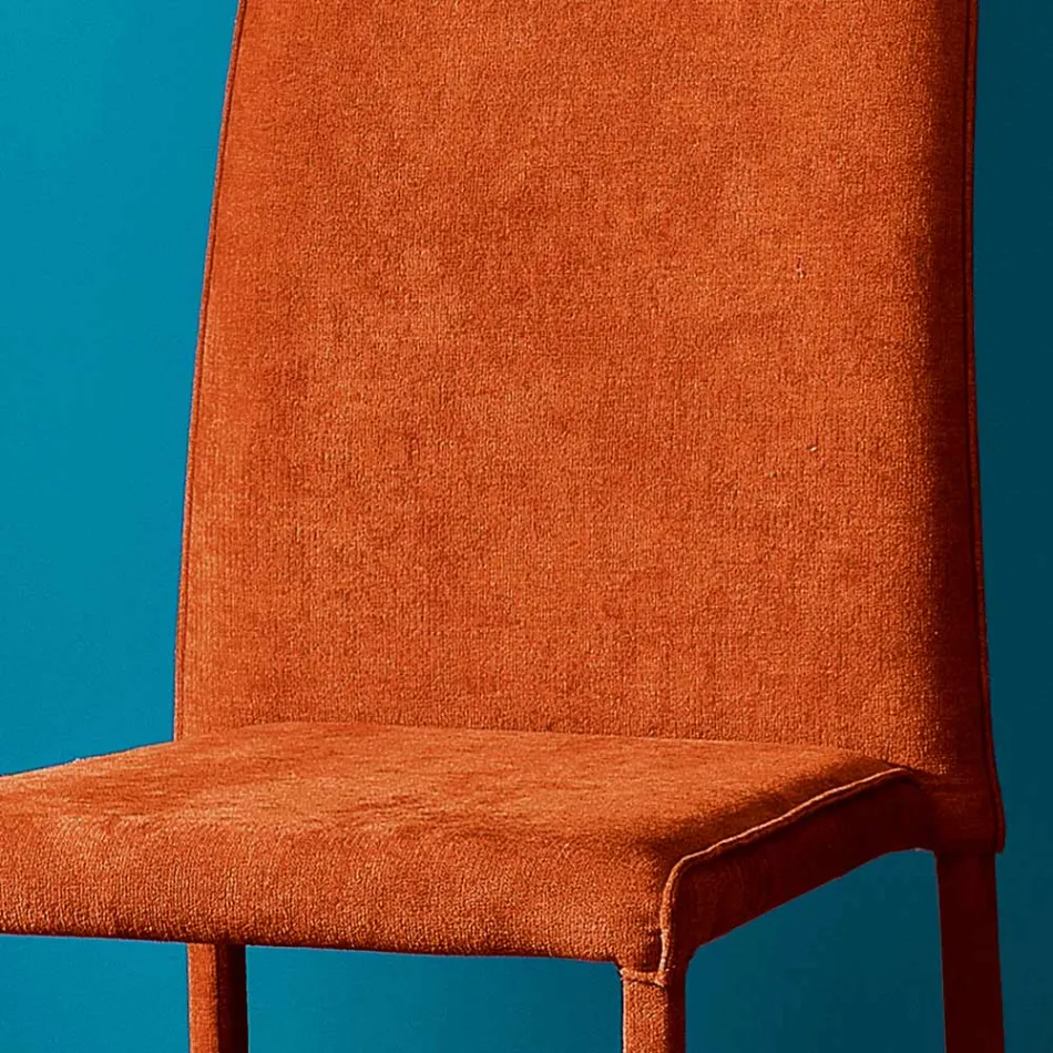 Krzesło do salonu w całości tapicerowane tkaniną Made in Italy - Rosetta Viadurini