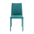 Krzesło do salonu w całości tapicerowane tkaniną Made in Italy - Rosetta Viadurini