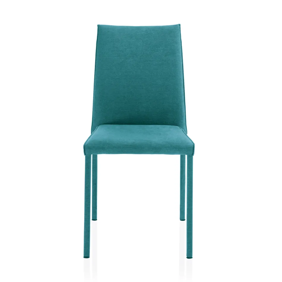 Krzesło do salonu w całości tapicerowane tkaniną Made in Italy - Rosetta Viadurini