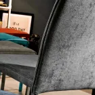 Krzesło do salonu w całości tapicerowane tkaniną Made in Italy - Rosetta Viadurini