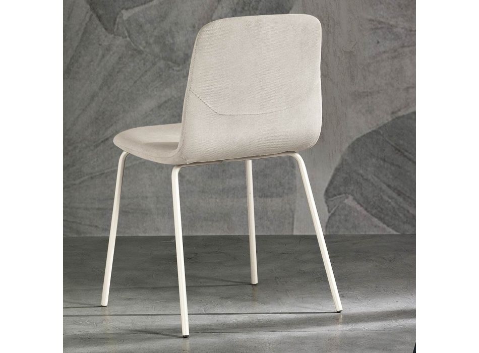 Nowoczesne krzesło do salonu z tkaniny i metalu, wyprodukowane we Włoszech, w Egipcie Viadurini