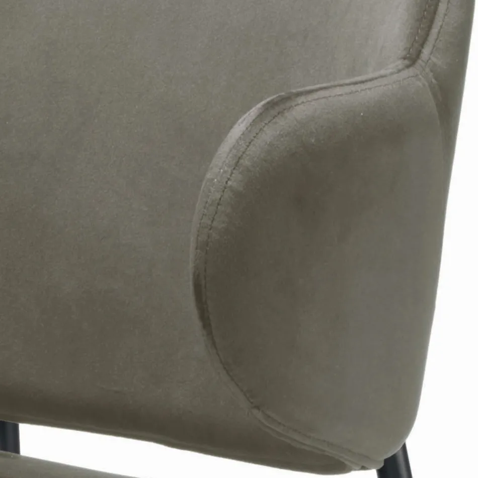 Krzesło do salonu wykonane ze stali i aksamitu Made in Italy - Foggia Viadurini