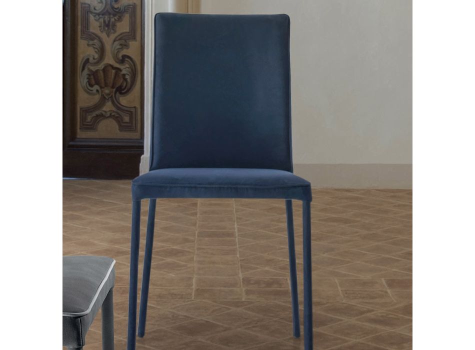Krzesło do salonu Tapicerowane i lakierowane nogi Made in Italy - Catania Viadurini