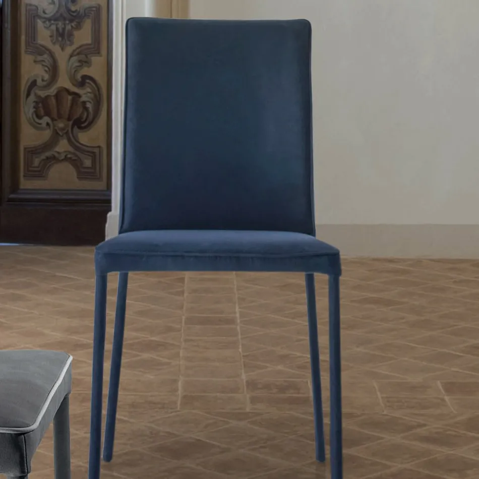 Krzesło do salonu Tapicerowane i lakierowane nogi Made in Italy - Catania Viadurini