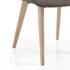 Krzesło do salonu tapicerowane tkaniną i nogami z jesionu - Florinda Viadurini
