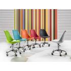 Krzesło biurowe z podnośnikiem gazowym z kolorowego polipropylenu i metalu - Loredana Viadurini
