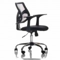 Krzesło biurowe z obrotowymi kółkami, czarne i chusteczkowe - Giovanna