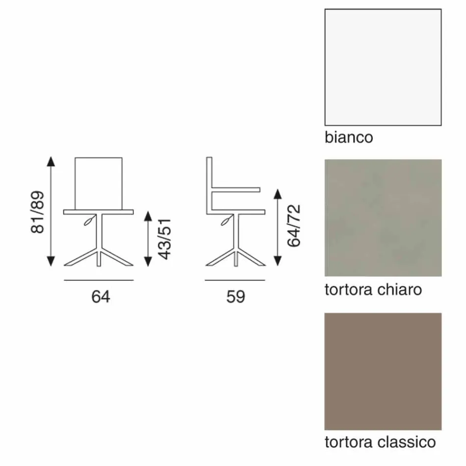 Letnie krzesło biurowe o nowoczesnym designie Viadurini