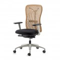 Ergonomiczne Krzesło Biurowe Obrotowe z Podłokietnikami i Białą Strukturą - Fulvio