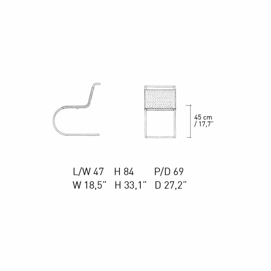 Krzesło biurowe z naturalnej trzciny i chromowanej stali Made in Italy - Formentera Viadurini