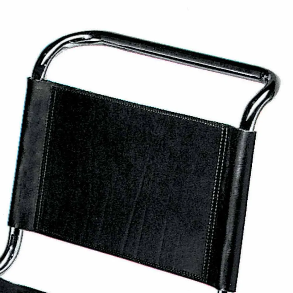 Skórzane krzesło biurowe z chromowaną stalową konstrukcją Made in Italy - Elite Viadurini