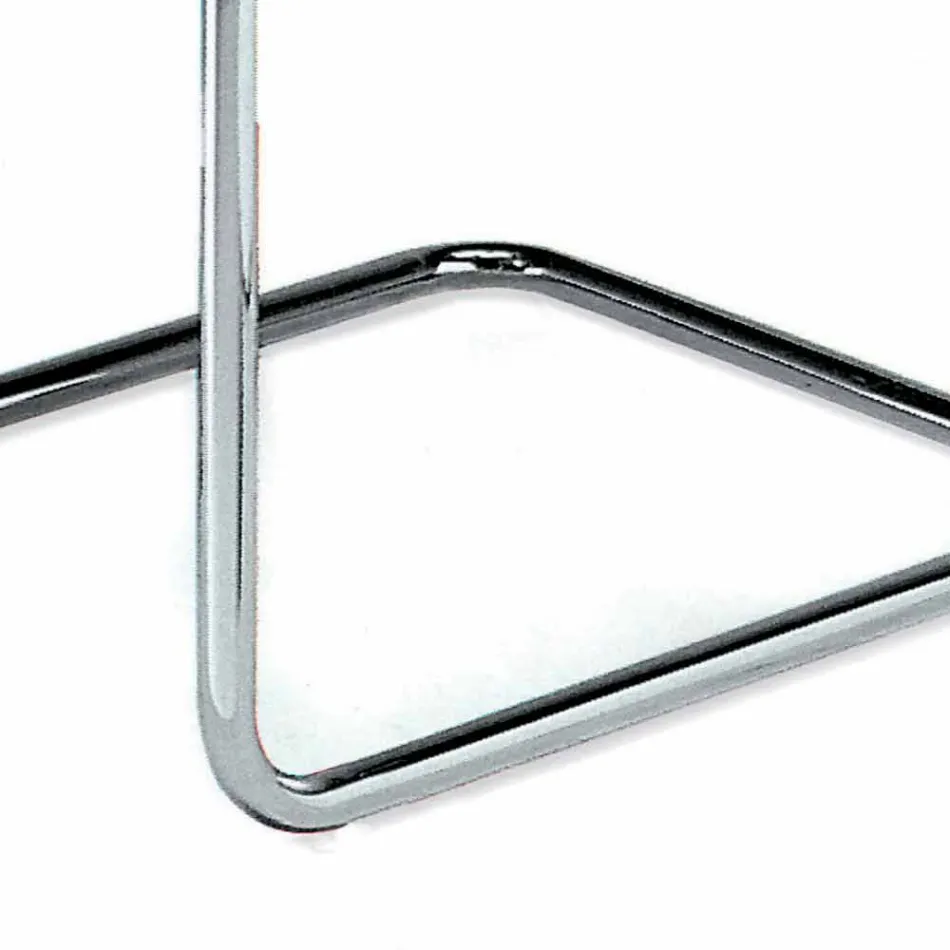 Skórzane krzesło biurowe z chromowaną stalową konstrukcją Made in Italy - Elite Viadurini