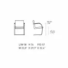 Skórzane krzesło biurowe z chromowaną stalową konstrukcją Made in Italy - kwarc Viadurini