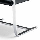 Skórzane krzesło biurowe z chromowaną stalową konstrukcją Made in Italy - kwarc Viadurini