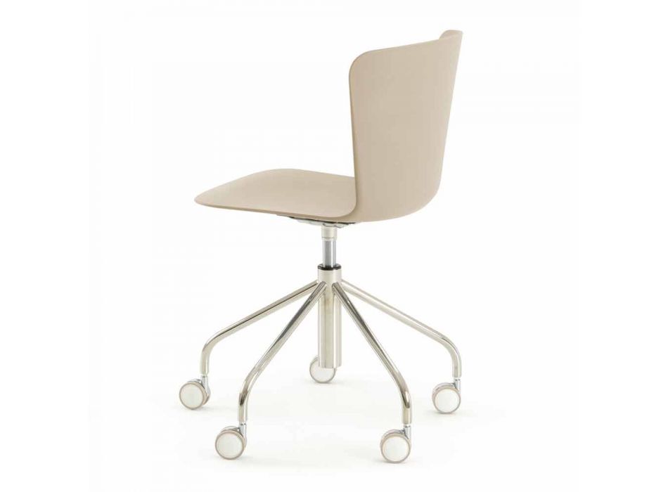 Krzesło biurowe z polipropylenu z chromowaną podstawą Made in Italy - Plutonio Viadurini