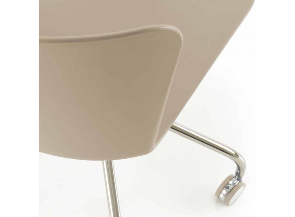Krzesło biurowe z polipropylenu z chromowaną podstawą Made in Italy - Plutonio Viadurini