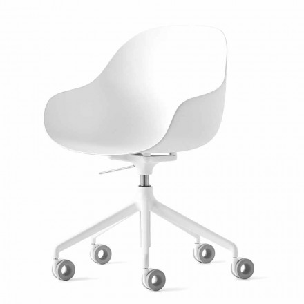 Krzesło biurowe z polipropylenu na kółkach Made in Italy - Connubia Academy Viadurini