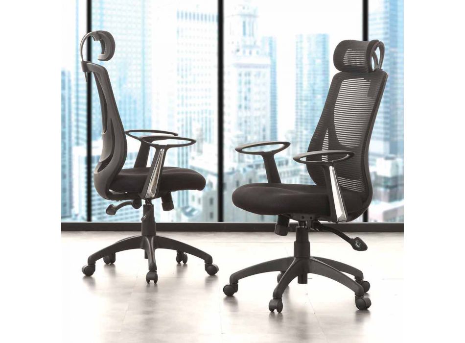 Krzesło biurowe i półkierunkowe w kolorze czarnym Tecnoete - Gerlanda Viadurini